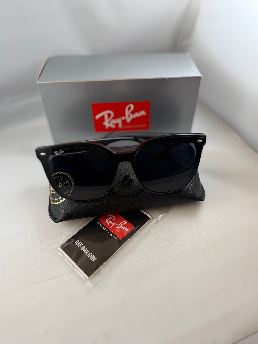 Ray-Ban RB4423D 601/87 Black Oversized Square Sunglasses 66mm w/ Box & Case